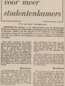 1968 Studenten zoeken kamers Het Rotterdamsch Parool 13 08 1968