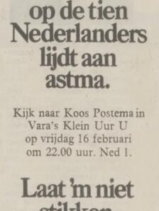 1973 Astma Algemeen Dagblad 13 02 1973