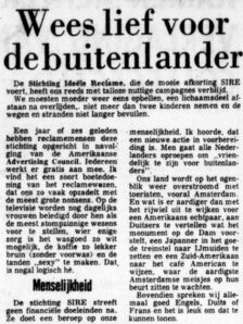 1974 Aardig zijn voor buitenlanders Artikel over campagne De Telegraaf 29 05 1974