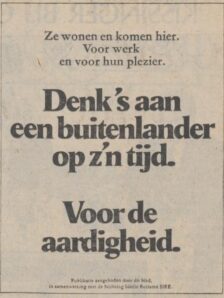 1974 Aardig zijn voor buitenlanders De Volkskrant 06 07 1974