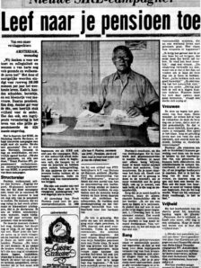 1981 Pensioen Artikel Algemeen De Telegraaf 12 08 1981