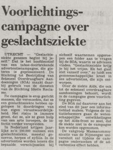 1985 Geslachtsziekten Het Vrije Volk Democratisch Socialistisch Dagblad 08 10 1985