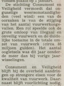 1987 Vuurwerk Algemeen Artikel Het Vrije Volk Democratisch Socialistisch Dagblad 09 01 1988