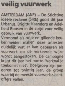 1987 Vuurwerk Algemeen Artikel Trouw 14 11 1987