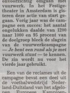 1992 Vuurwerk Algemeen Artikel De Telegraaf 11 12 1992