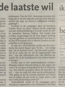 1994 Wilsverklaring en Euthanasie Algemeen Artikel Algemeen Dagblad 30 06 1994