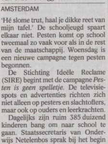 1995 Pesten Algemeen Artikel De Volkskrant 16 03 1995