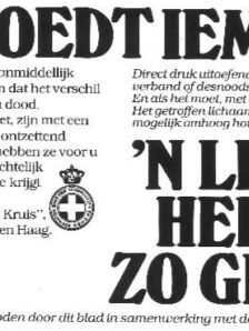 Een leven heb je zo gered bloedt